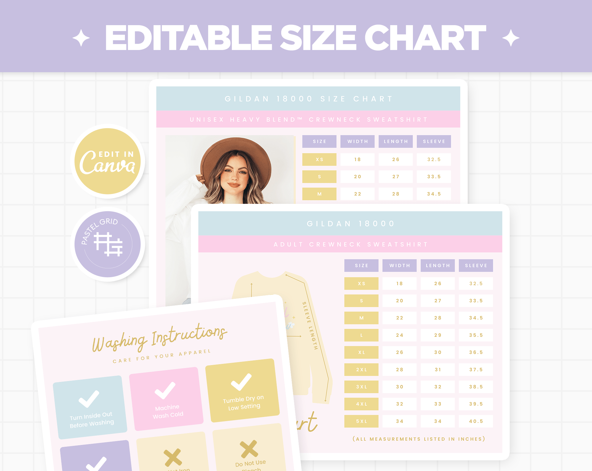 Size Chart pastelgrid