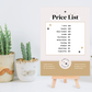 Price List Template