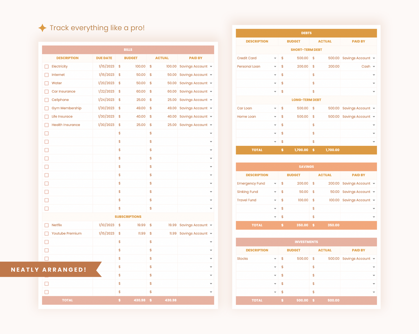 Budget Spreadsheet